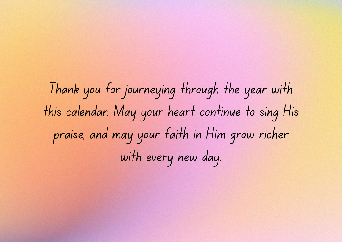 Sing His Praise: 2026 Worship Lyrics Calendar