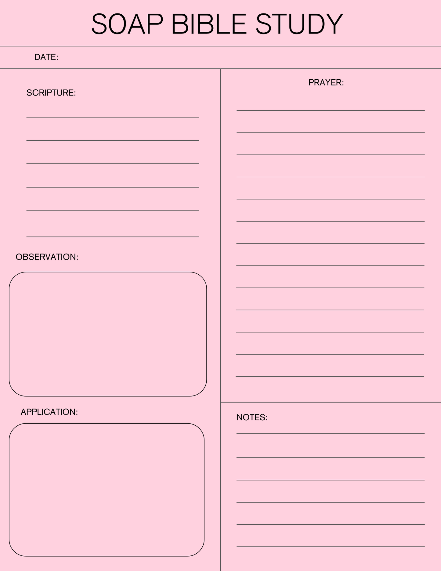 Digital Daily Journal & Bible Study – S.O.A.P. Method (Scripture, Observation, Application, Prayer)