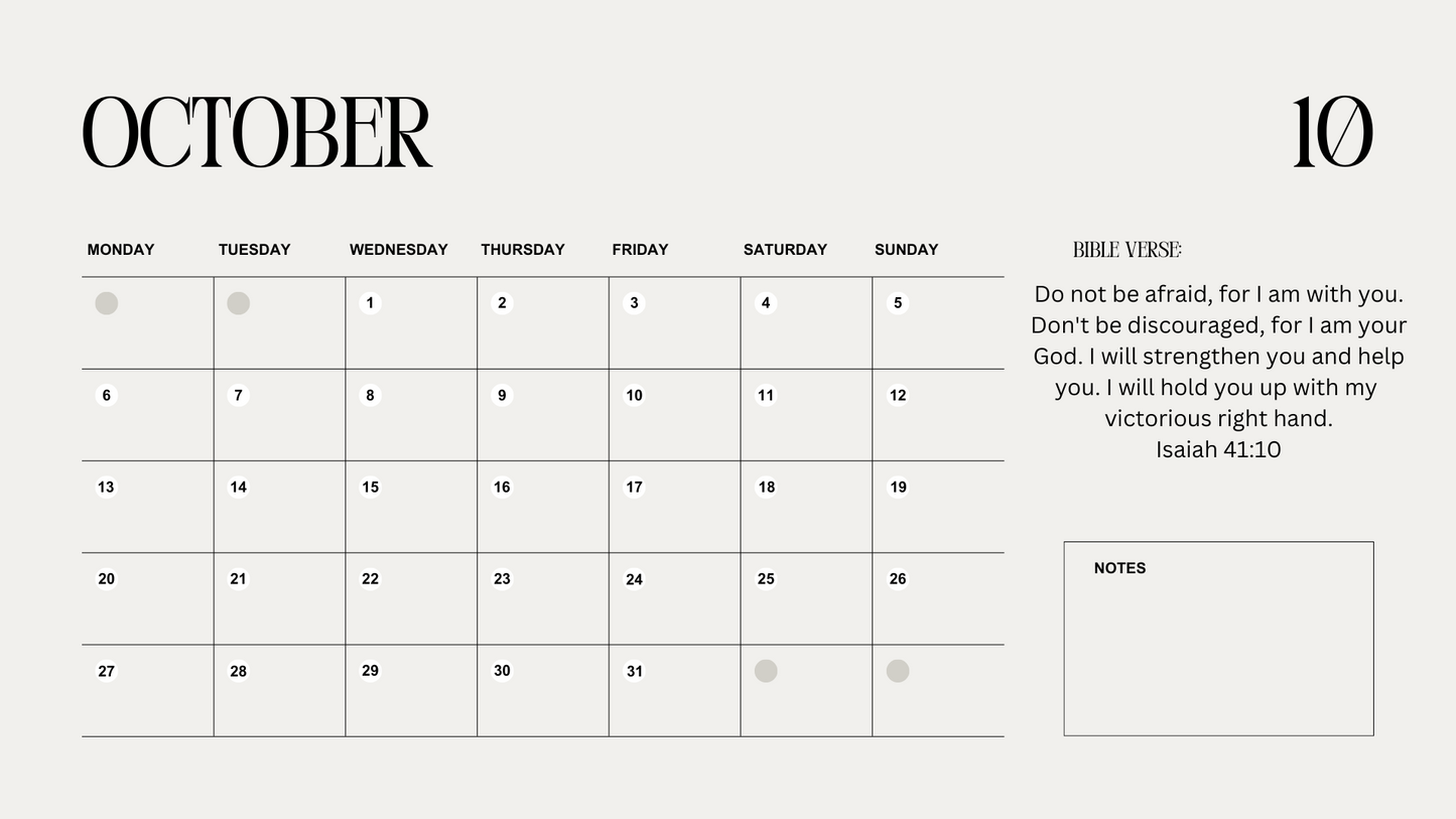 2025 Minimalist Bible Verse Calendar