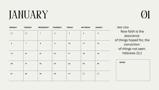 2025 Minimalist Bible Verse Calendar