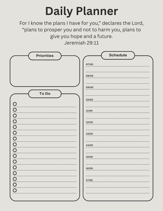 Digital Daily Planner – Jeremiah 29:11 Edition