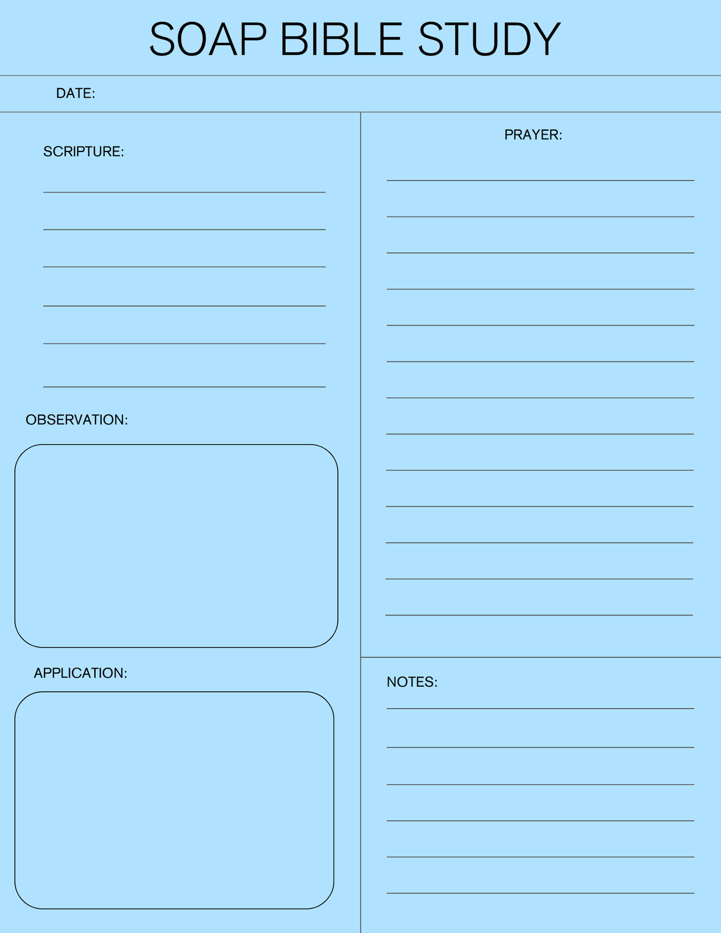 Digital Daily Journal & Bible Study – S.O.A.P. Method (Scripture, Observation, Application, Prayer)